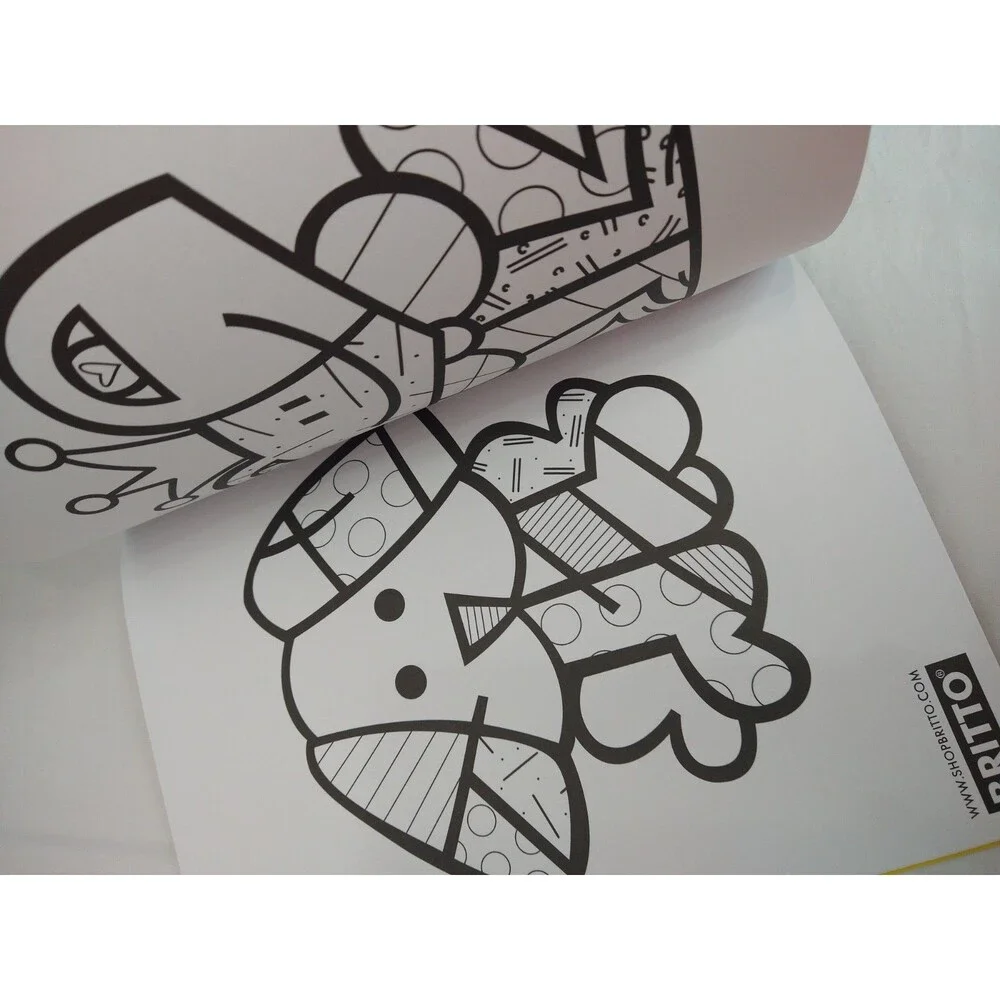 New With Tag Large Graffiti Black Britto Tote And Teddy Bear Coloring Book